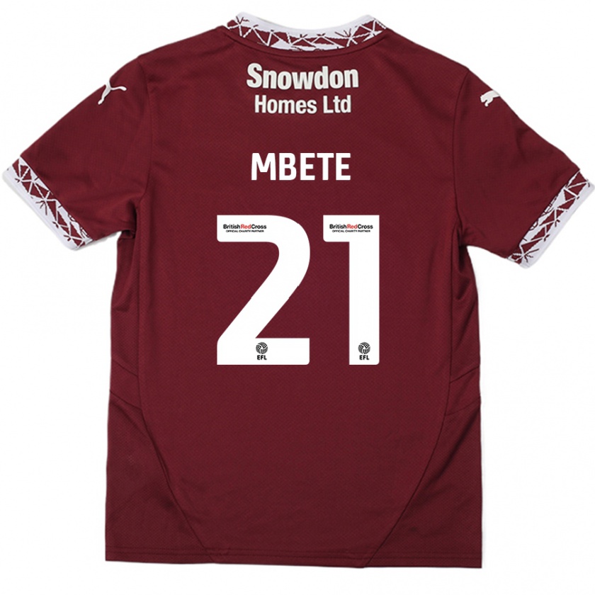 Kandiny Hombre Camiseta Luke Mbete #21 Borgoña 1ª Equipación 2024/25 La Camisa Chile