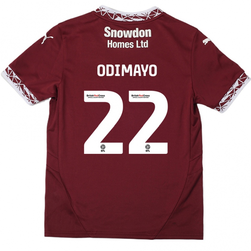 Kandiny Hombre Camiseta Akin Odimayo #22 Borgoña 1ª Equipación 2024/25 La Camisa Chile