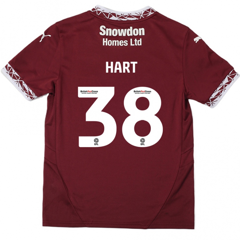 Kandiny Hombre Camiseta Jamari Hart #38 Borgoña 1ª Equipación 2024/25 La Camisa Chile