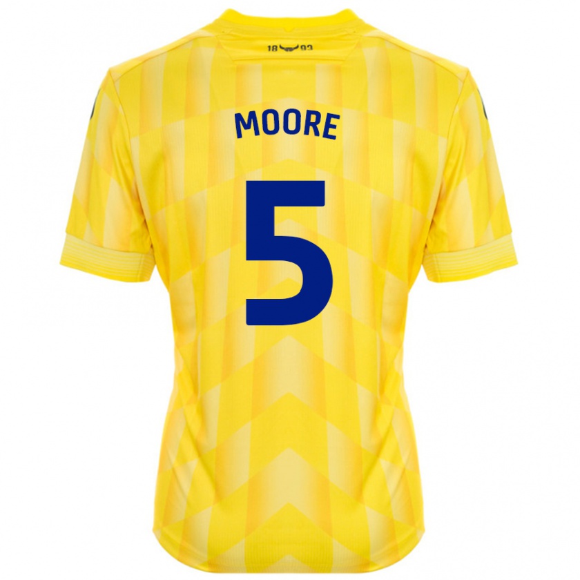 Kandiny Hombre Camiseta Elliott Moore #5 Amarillo 1ª Equipación 2024/25 La Camisa Chile