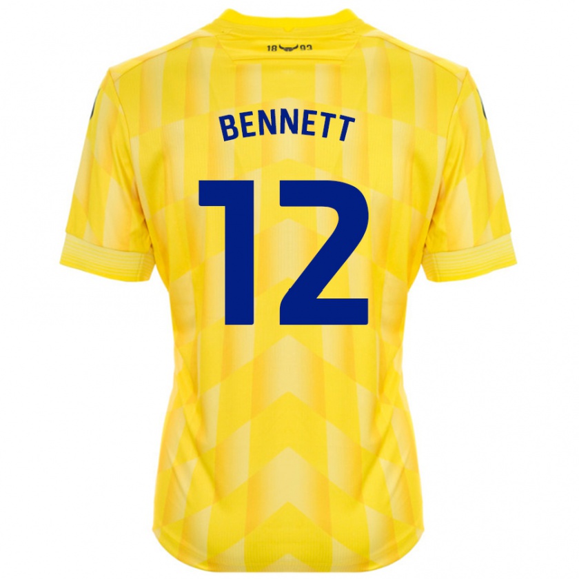 Kandiny Hombre Camiseta Joe Bennett #12 Amarillo 1ª Equipación 2024/25 La Camisa Chile