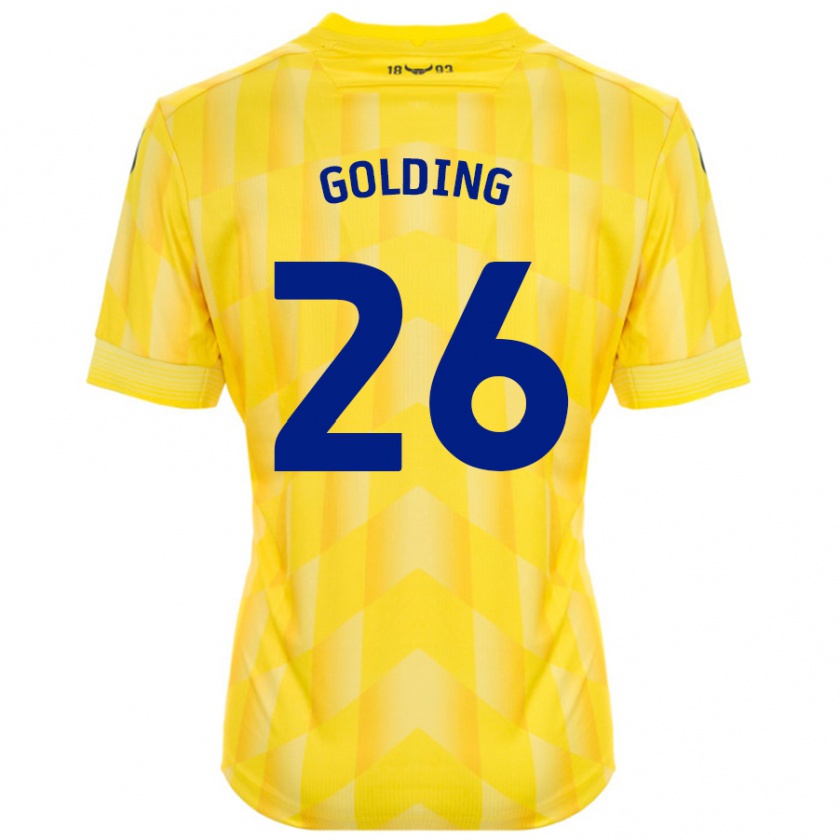 Kandiny Hombre Camiseta James Golding #26 Amarillo 1ª Equipación 2024/25 La Camisa Chile