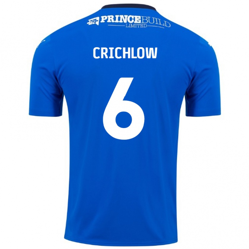 Kandiny Hombre Camiseta Romoney Crichlow #6 Azul Blanco 1ª Equipación 2024/25 La Camisa Chile