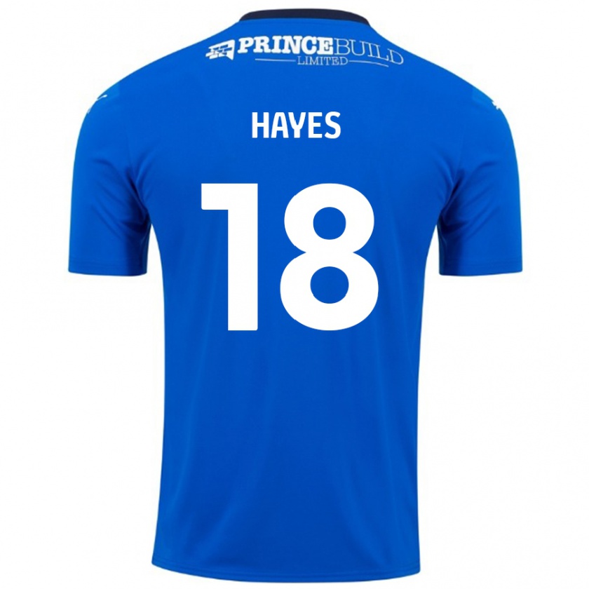 Kandiny Hombre Camiseta Cian Hayes #18 Azul Blanco 1ª Equipación 2024/25 La Camisa Chile