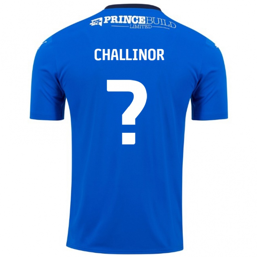 Kandiny Hombre Camiseta Ben Challinor #0 Azul Blanco 1ª Equipación 2024/25 La Camisa Chile