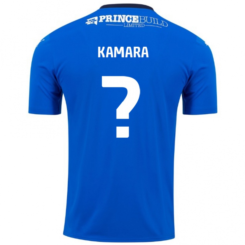 Kandiny Hombre Camiseta David Kamara #0 Azul Blanco 1ª Equipación 2024/25 La Camisa Chile