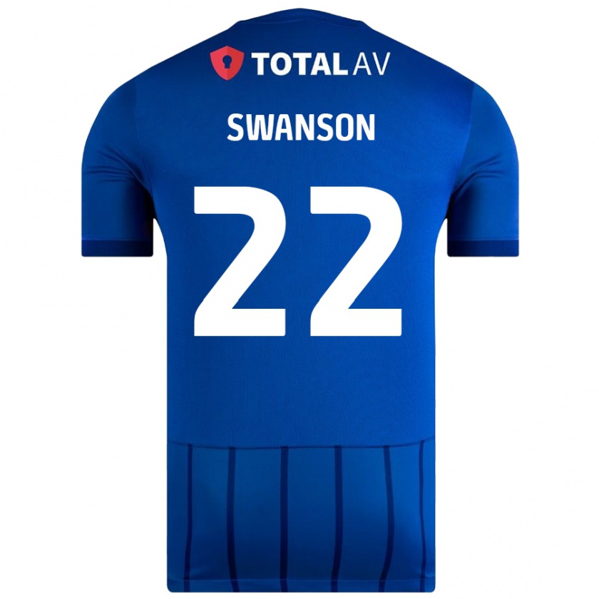 Kandiny Hombre Camiseta Zak Swanson #22 Azul 1ª Equipación 2024/25 La Camisa Chile