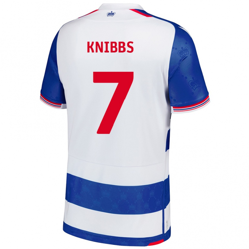 Kandiny Hombre Camiseta Harvey Knibbs #7 Azul Blanco 1ª Equipación 2024/25 La Camisa Chile