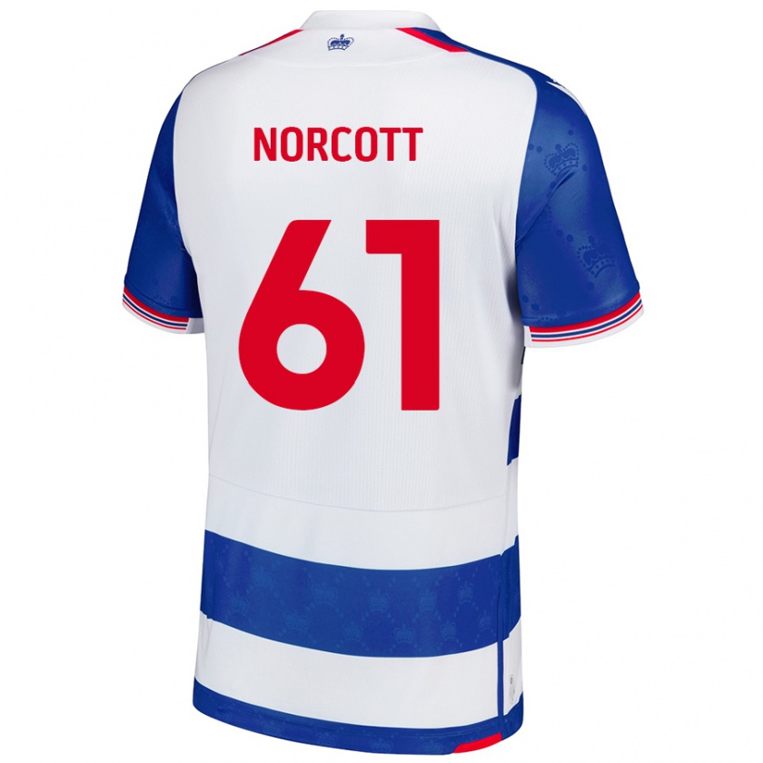 Kandiny Hombre Camiseta Tom Norcott #61 Azul Blanco 1ª Equipación 2024/25 La Camisa Chile