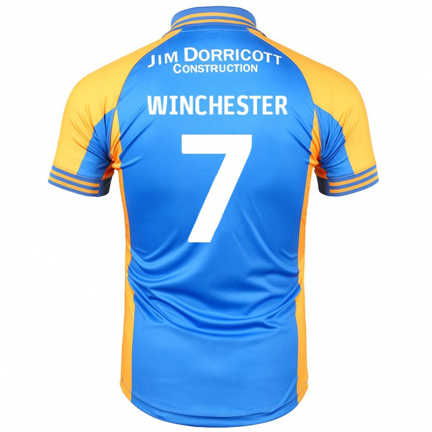 Kandiny Hombre Camiseta Carl Winchester #7 Azul Ámbar 1ª Equipación 2024/25 La Camisa Chile