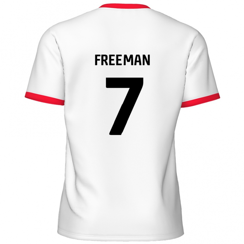 Kandiny Hombre Camiseta Nick Freeman #7 Blanco Rojo 1ª Equipación 2024/25 La Camisa Chile