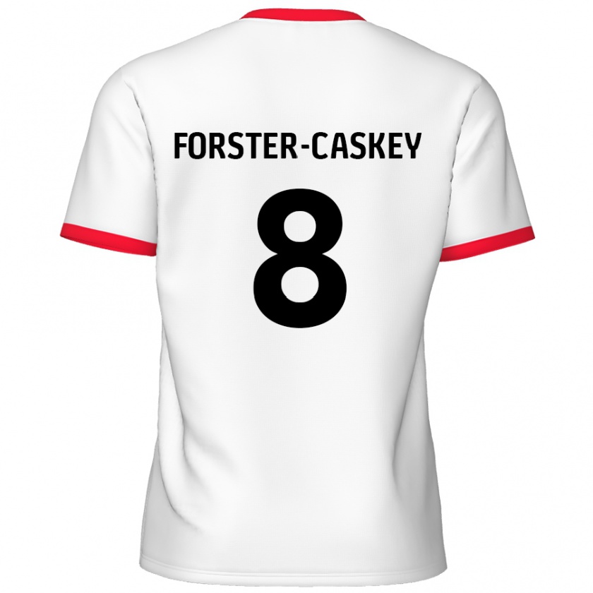 Kandiny Hombre Camiseta Jake Forster-Caskey #8 Blanco Rojo 1ª Equipación 2024/25 La Camisa Chile