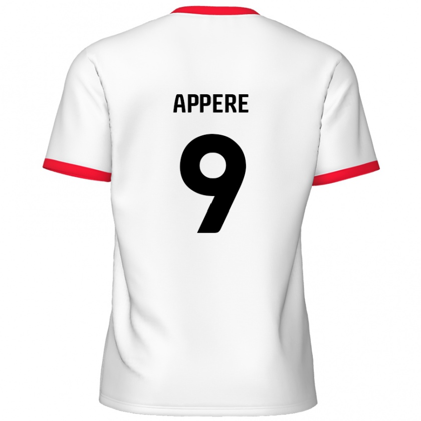 Kandiny Hombre Camiseta Louis Appéré #9 Blanco Rojo 1ª Equipación 2024/25 La Camisa Chile