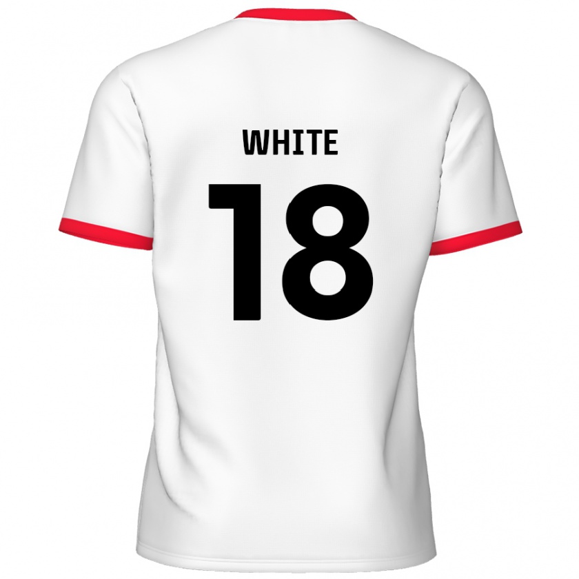 Kandiny Hombre Camiseta Harvey White #18 Blanco Rojo 1ª Equipación 2024/25 La Camisa Chile