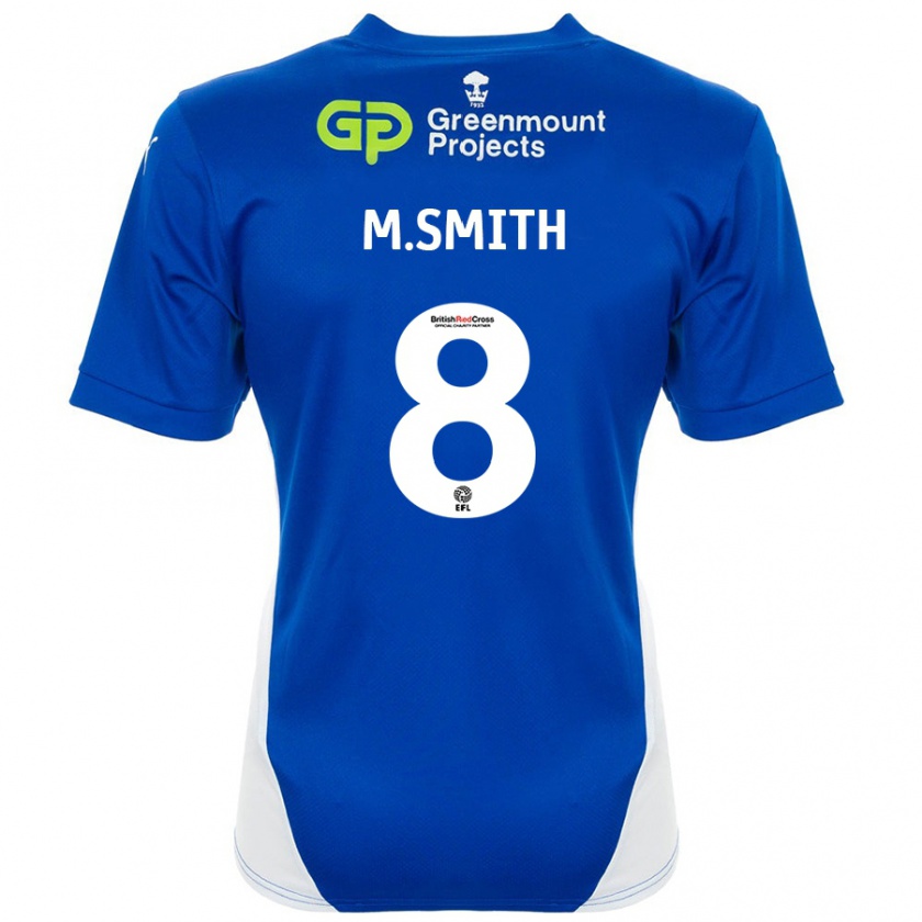 Kandiny Hombre Camiseta Matt Smith #8 Azul Blanco 1ª Equipación 2024/25 La Camisa Chile