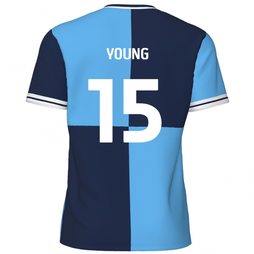 Kandiny Hombre Camiseta Jack Young #15 Azul Cielo Azul Oscuro 1ª Equipación 2024/25 La Camisa Chile