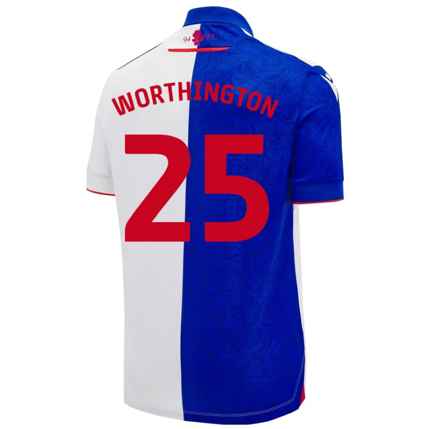 Kandiny Hombre Camiseta Nicola Worthington #25 Azul Cielo Blanco 1ª Equipación 2024/25 La Camisa Chile