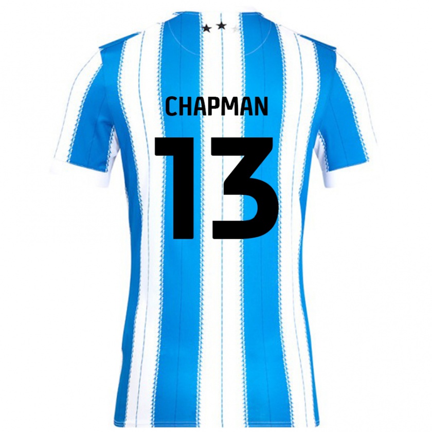 Kandiny Hombre Camiseta Jacob Chapman #13 Azul Blanco 1ª Equipación 2024/25 La Camisa Chile