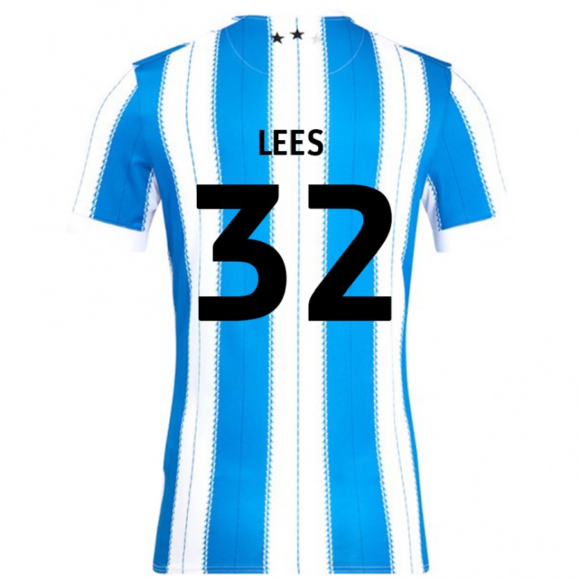 Kandiny Hombre Camiseta Tom Lees #32 Azul Blanco 1ª Equipación 2024/25 La Camisa Chile