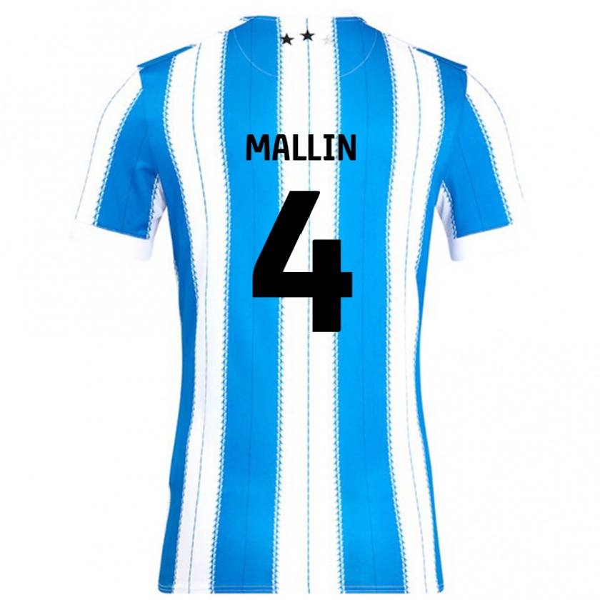 Kandiny Hombre Camiseta Kate Mallin #4 Azul Blanco 1ª Equipación 2024/25 La Camisa Chile