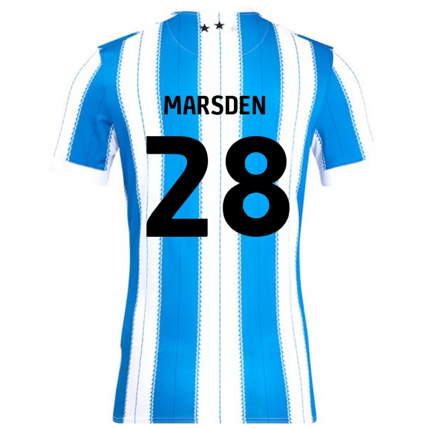 Kandiny Hombre Camiseta Brooke Marsden #28 Azul Blanco 1ª Equipación 2024/25 La Camisa Chile