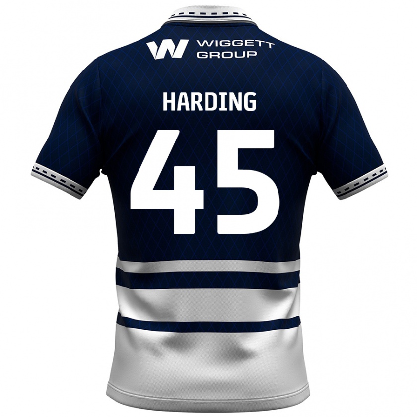 Kandiny Hombre Camiseta Wes Harding #45 Azul Marino Blanco 1ª Equipación 2024/25 La Camisa Chile