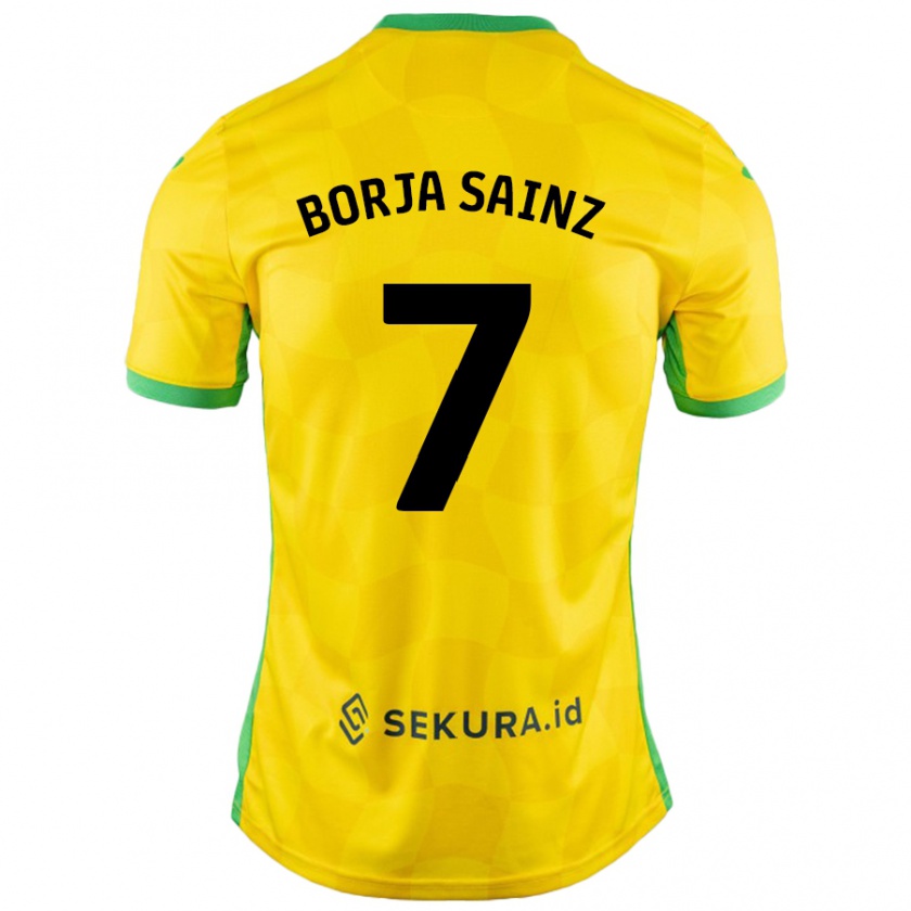 Kandiny Hombre Camiseta Borja Sainz #7 Amarillo Verde 1ª Equipación 2024/25 La Camisa Chile