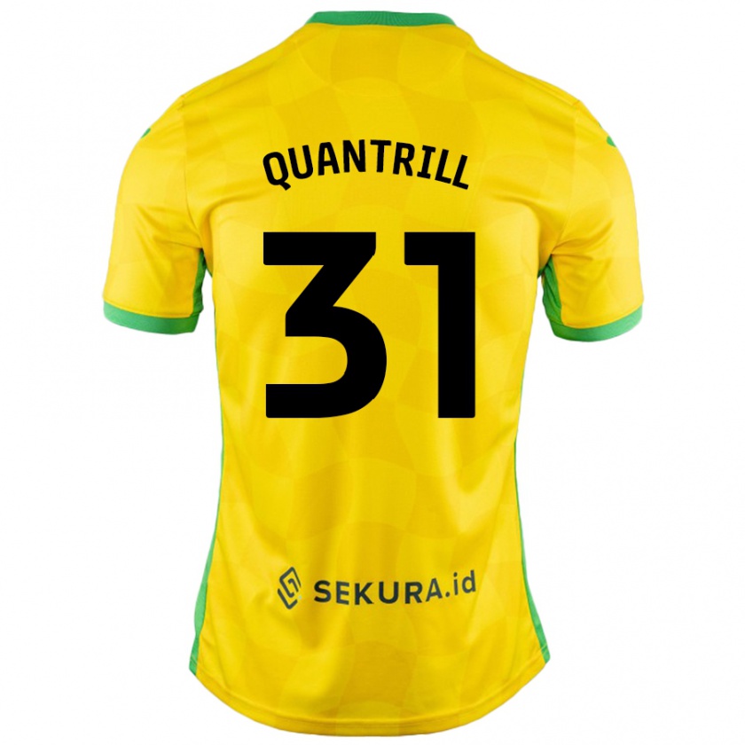 Kandiny Hombre Camiseta Sarah Quantrill #31 Amarillo Verde 1ª Equipación 2024/25 La Camisa Chile