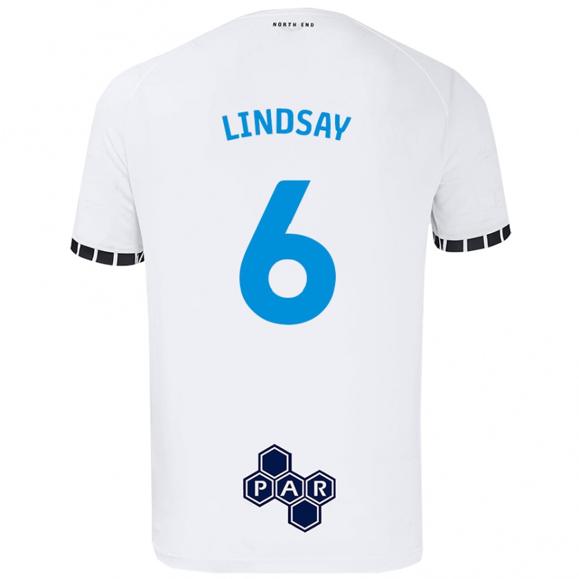 Kandiny Hombre Camiseta Liam Lindsay #6 Blanco 1ª Equipación 2024/25 La Camisa Chile