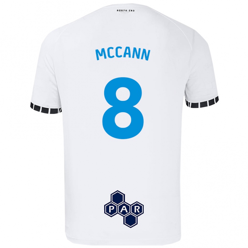 Kandiny Hombre Camiseta Ali Mccann #8 Blanco 1ª Equipación 2024/25 La Camisa Chile