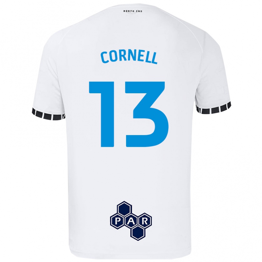 Kandiny Hombre Camiseta David Cornell #13 Blanco 1ª Equipación 2024/25 La Camisa Chile