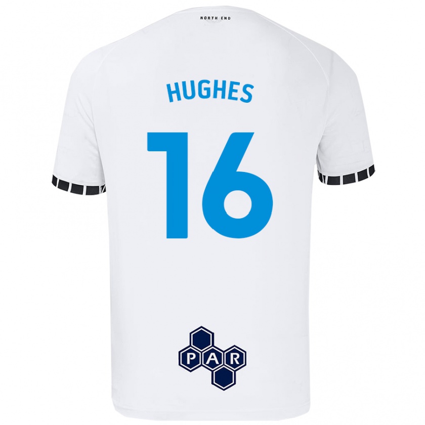 Kandiny Hombre Camiseta Andrew Hughes #16 Blanco 1ª Equipación 2024/25 La Camisa Chile