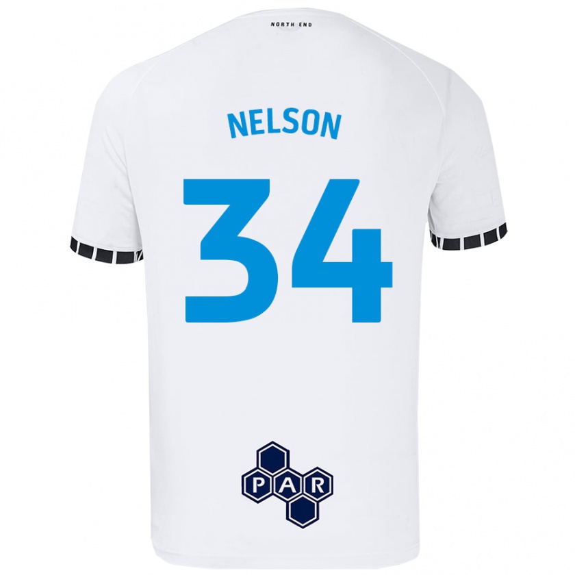 Kandiny Hombre Camiseta Kitt Nelson #34 Blanco 1ª Equipación 2024/25 La Camisa Chile