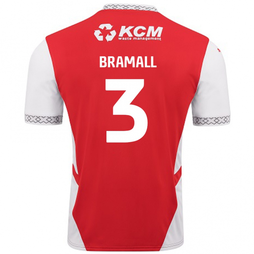 Kandiny Hombre Camiseta Cohen Bramall #3 Rojo Blanco 1ª Equipación 2024/25 La Camisa Chile