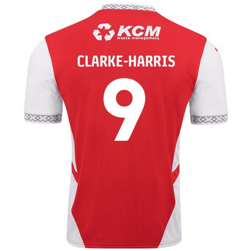 Kandiny Hombre Camiseta Jonson Clarke-Harris #9 Rojo Blanco 1ª Equipación 2024/25 La Camisa Chile