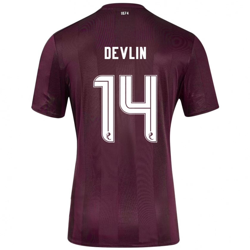 Kandiny Hombre Camiseta Cammy Devlin #14 Borgoña 1ª Equipación 2024/25 La Camisa Chile