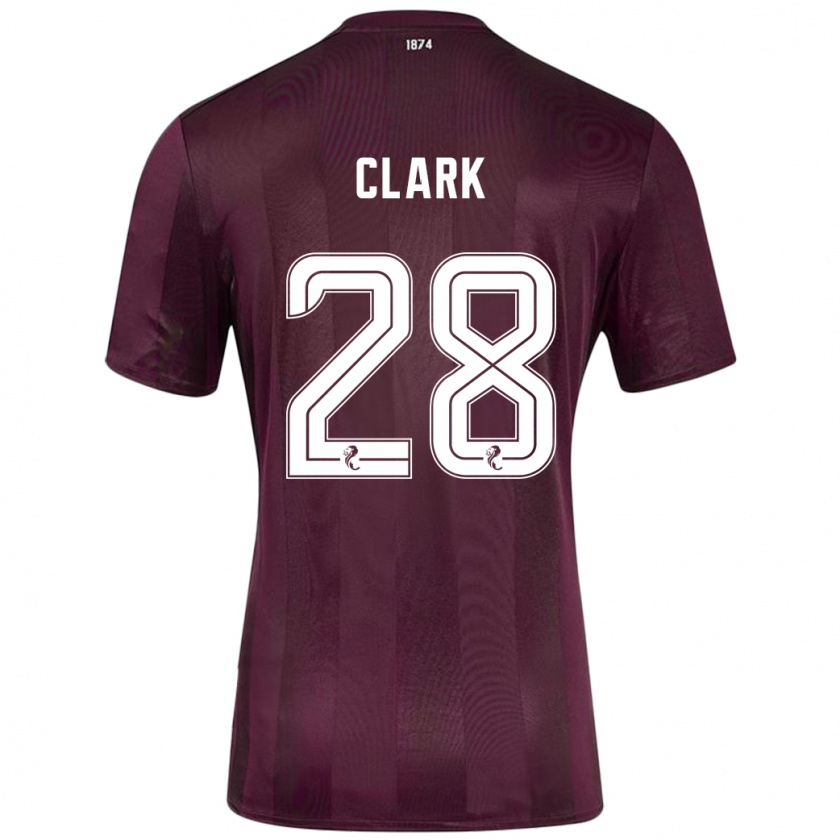 Kandiny Hombre Camiseta Zander Clark #28 Borgoña 1ª Equipación 2024/25 La Camisa Chile