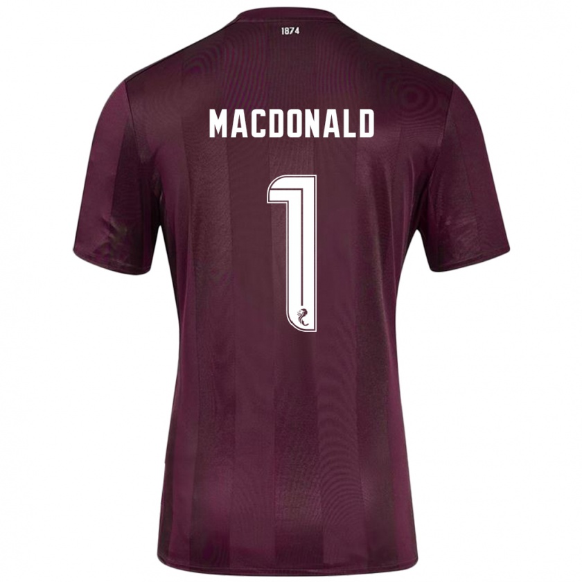 Kandiny Hombre Camiseta Jamie Macdonald #1 Borgoña 1ª Equipación 2024/25 La Camisa Chile