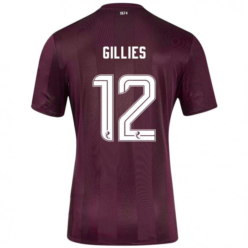 Kandiny Hombre Camiseta Matthew Gillies #12 Borgoña 1ª Equipación 2024/25 La Camisa Chile