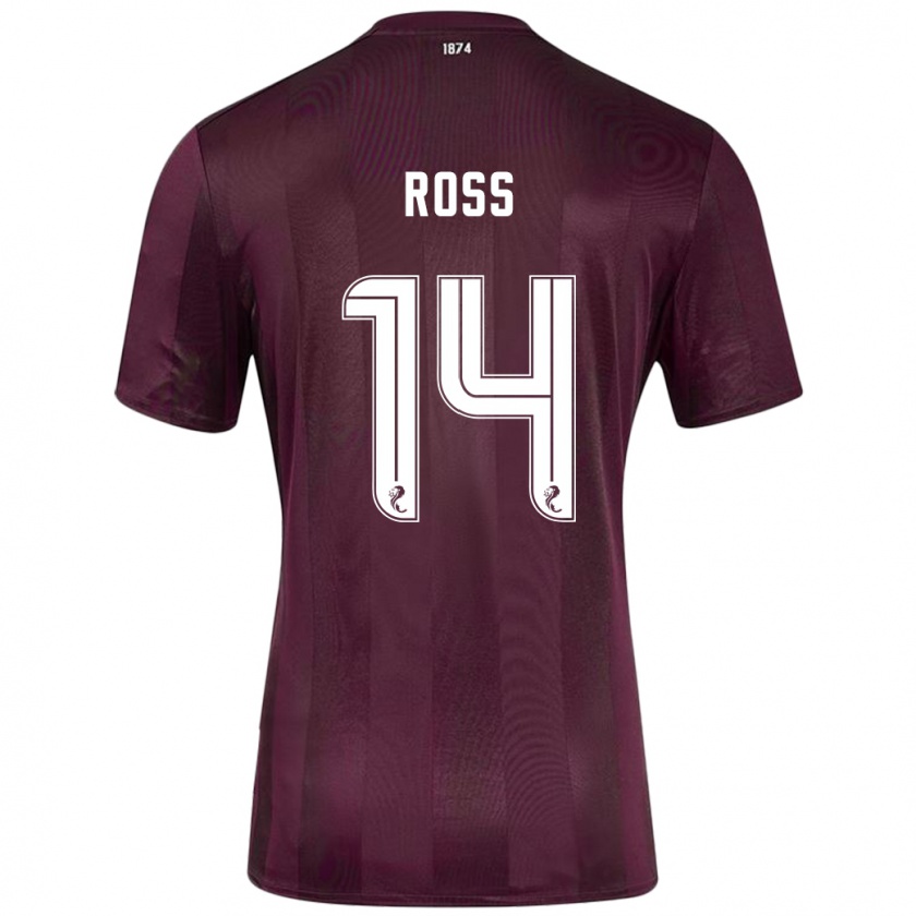 Kandiny Hombre Camiseta Mackenzie Ross #14 Borgoña 1ª Equipación 2024/25 La Camisa Chile