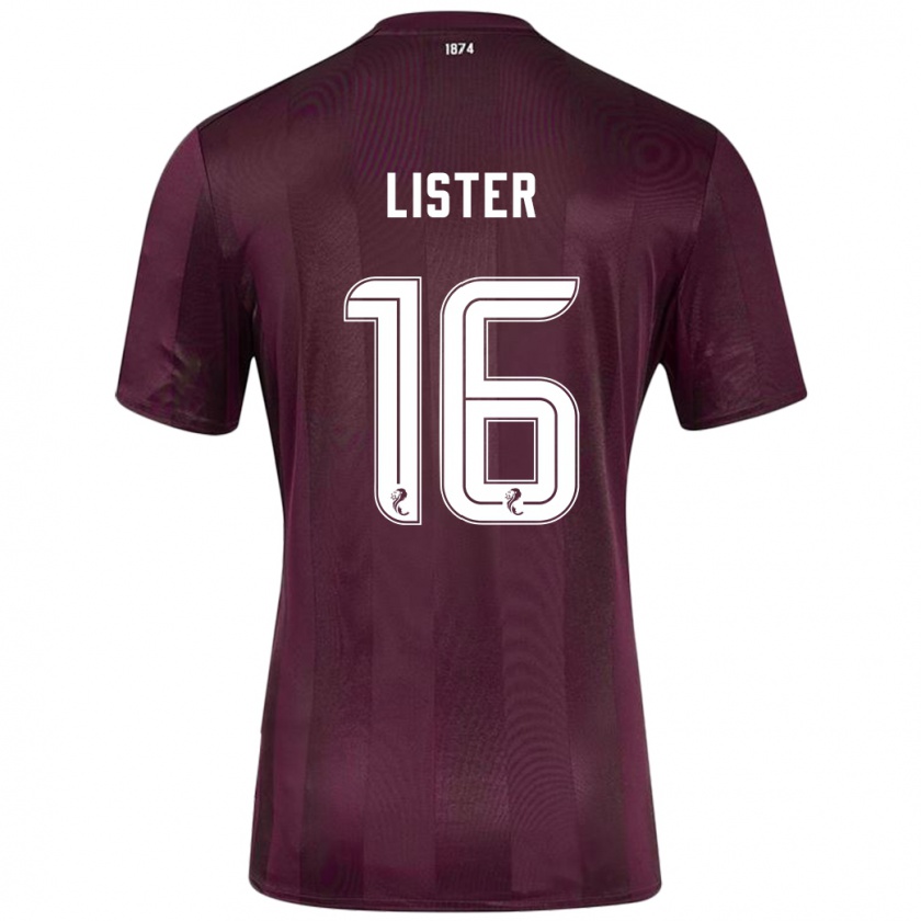 Kandiny Hombre Camiseta Henry Lister #16 Borgoña 1ª Equipación 2024/25 La Camisa Chile