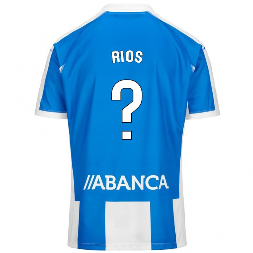 Kandiny Hombre Camiseta Hugo Rios #0 Azul Blanco 1ª Equipación 2024/25 La Camisa Chile