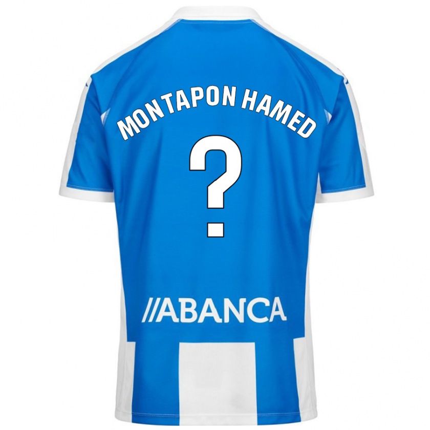 Kandiny Hombre Camiseta Fadil Montapon Hamed #0 Azul Blanco 1ª Equipación 2024/25 La Camisa Chile