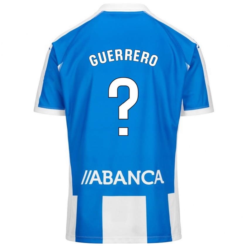 Kandiny Hombre Camiseta Adrián Guerrero #0 Azul Blanco 1ª Equipación 2024/25 La Camisa Chile