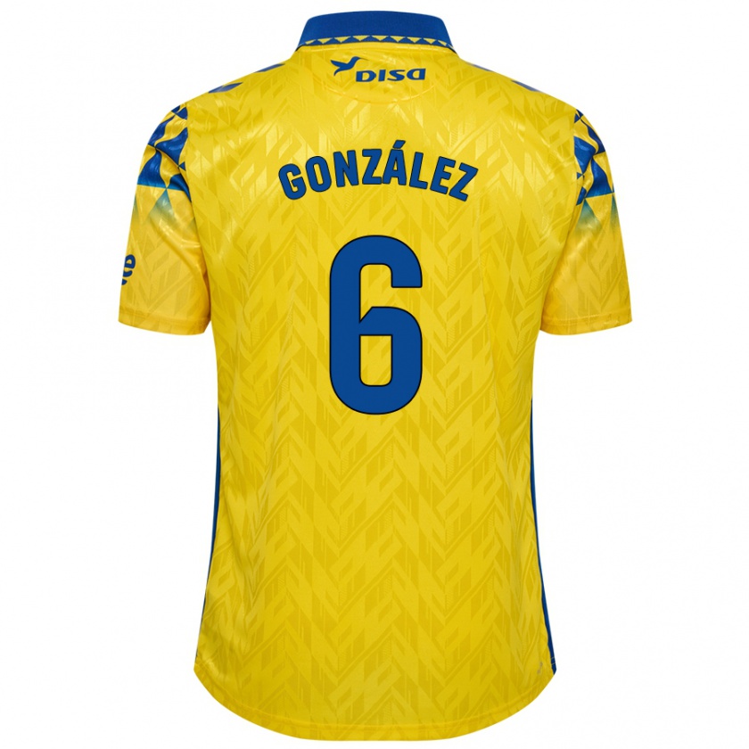 Kandiny Hombre Camiseta Fabio González #6 Amarillo Azul 1ª Equipación 2024/25 La Camisa Chile