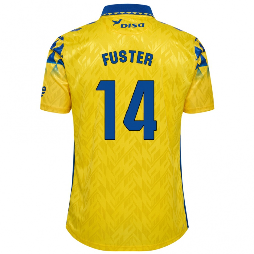 Kandiny Hombre Camiseta Manu Fuster #14 Amarillo Azul 1ª Equipación 2024/25 La Camisa Chile