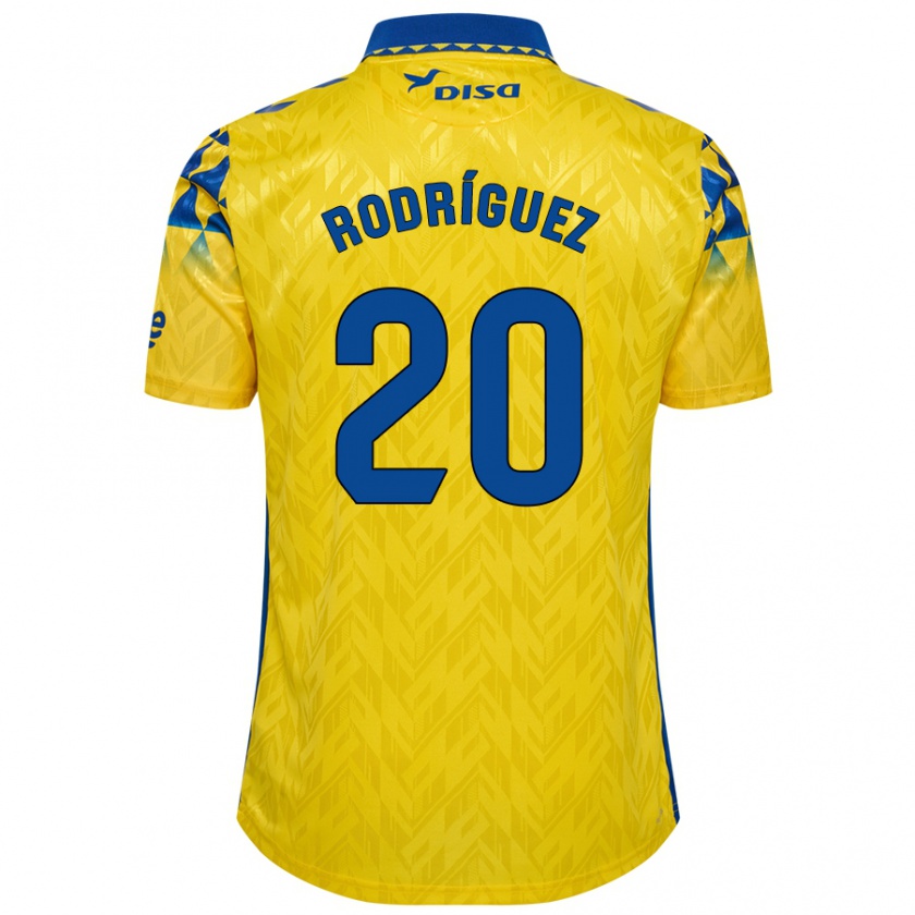 Kandiny Hombre Camiseta Kirian Rodríguez #20 Amarillo Azul 1ª Equipación 2024/25 La Camisa Chile