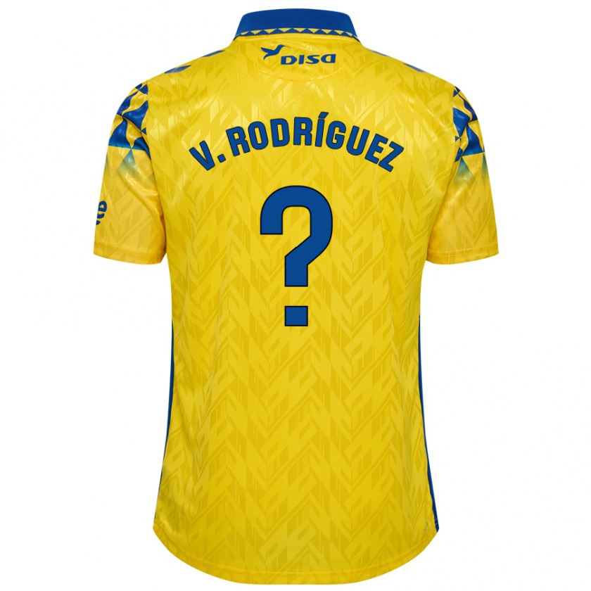 Kandiny Hombre Camiseta Carlos Vicente Rodríguez #0 Amarillo Azul 1ª Equipación 2024/25 La Camisa Chile