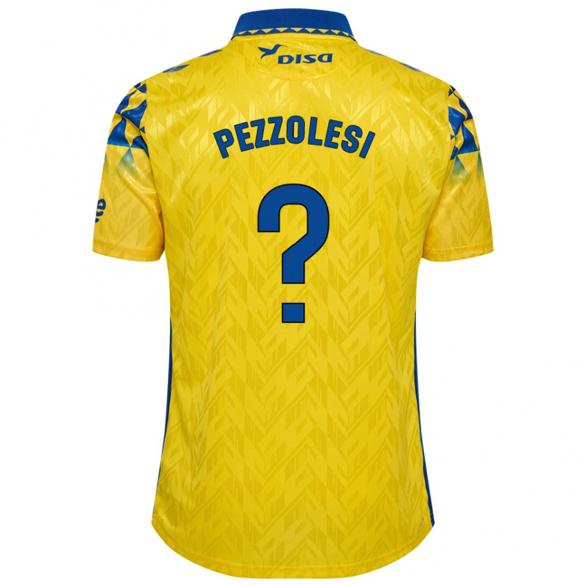 Kandiny Hombre Camiseta Valentín Pezzolesi #0 Amarillo Azul 1ª Equipación 2024/25 La Camisa Chile