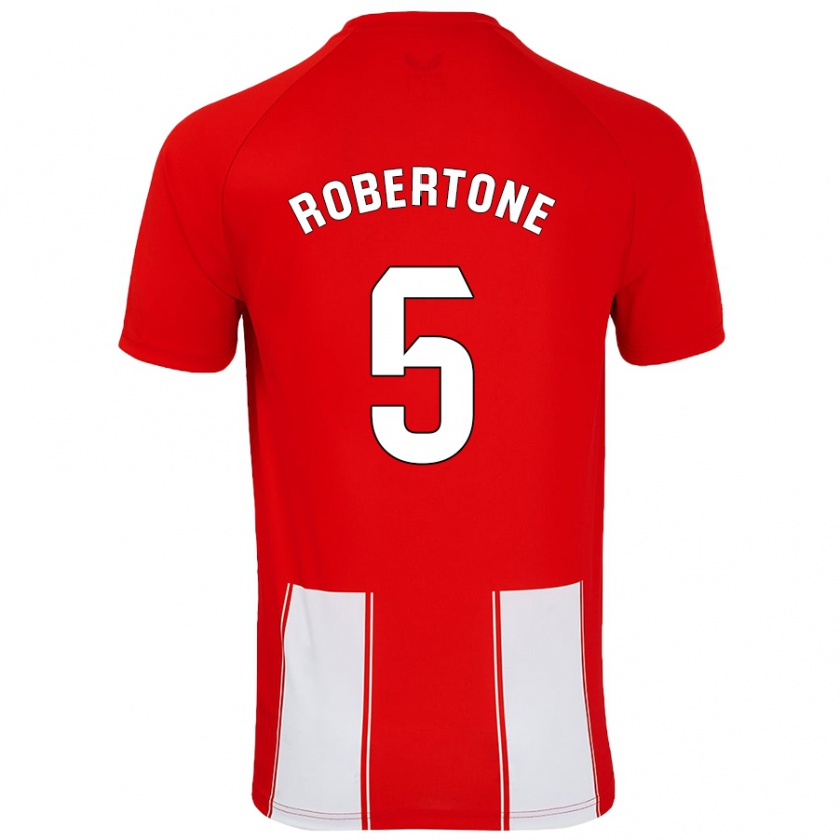 Kandiny Hombre Camiseta Lucas Robertone #5 Rojo Blanco 1ª Equipación 2024/25 La Camisa Chile